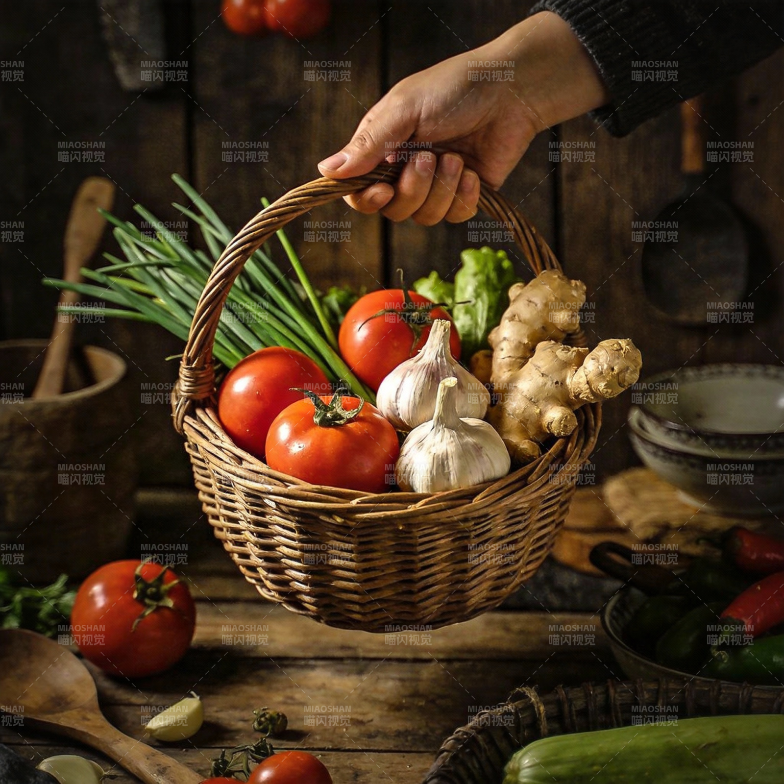 新鲜蔬菜篮图片