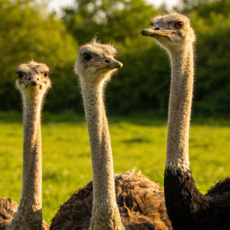 三只鸵鸟望远方图片