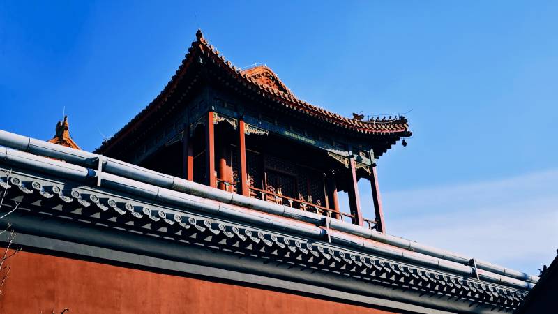 雍和宫飞檐翘角图片