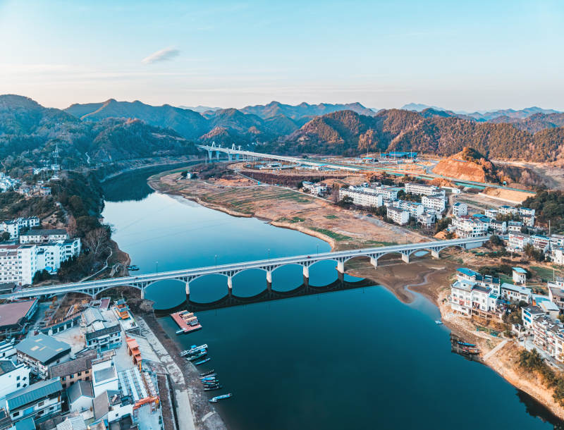 山水桥城美景  乡村图片