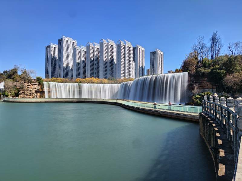 昆明瀑布公园景观图片