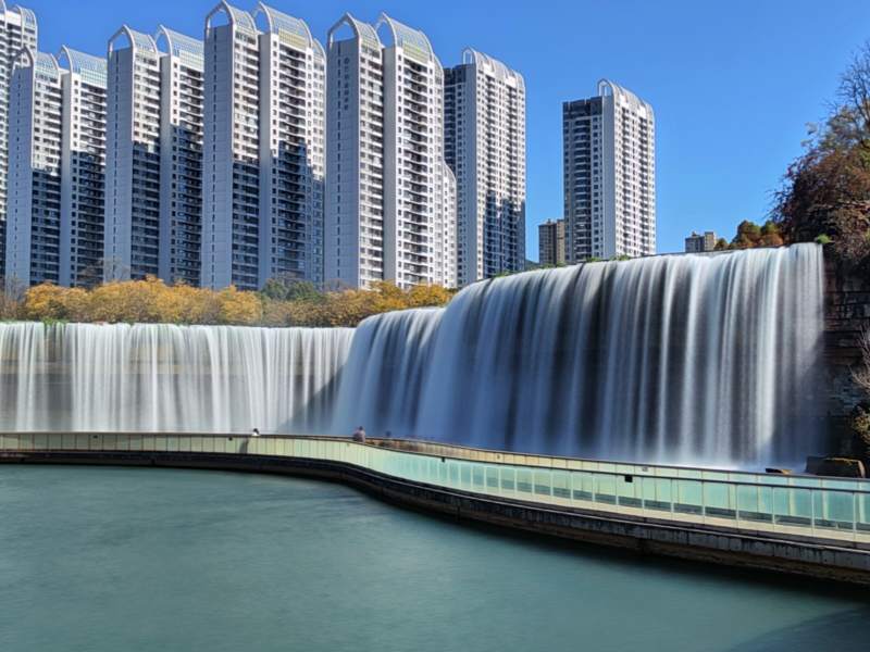 昆明瀑布公园景观图片