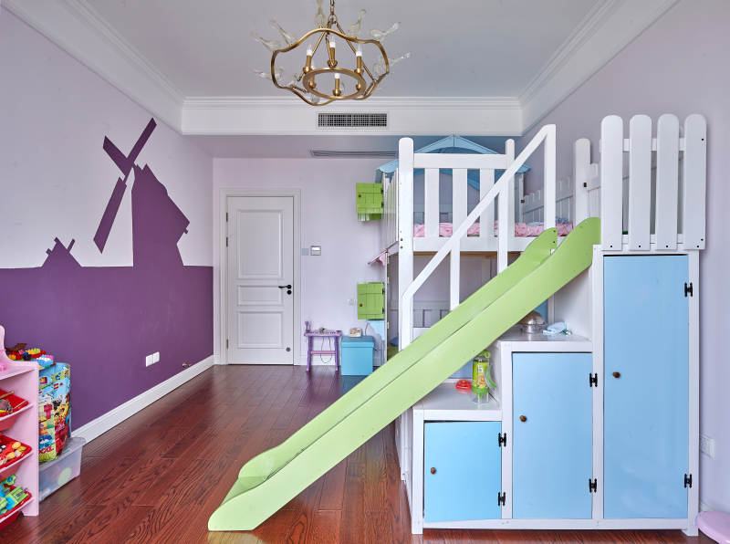 儿童房滑梯床设计图片