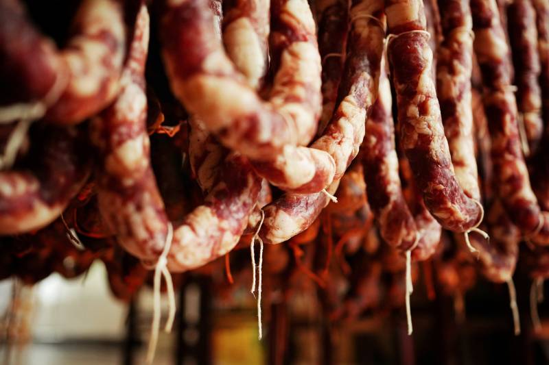 风干香肠悬挂图图片