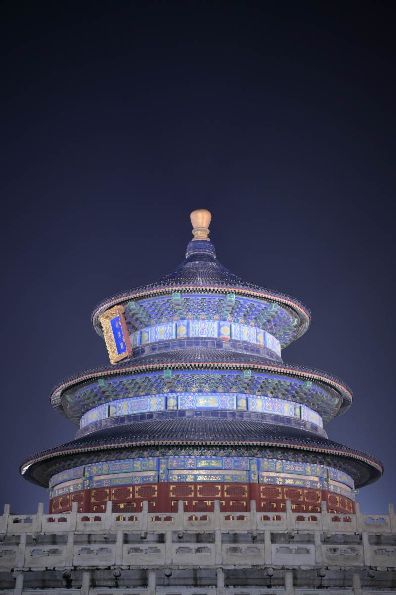 天坛的夜景璀璨图片