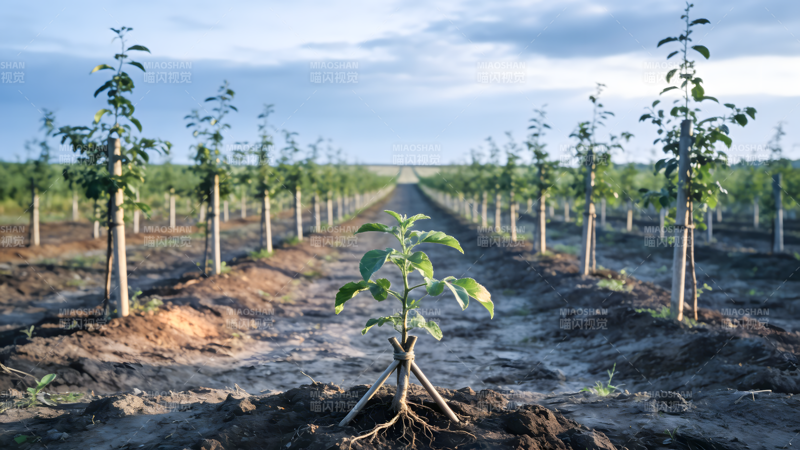 幼苗成行 绿意初现图片