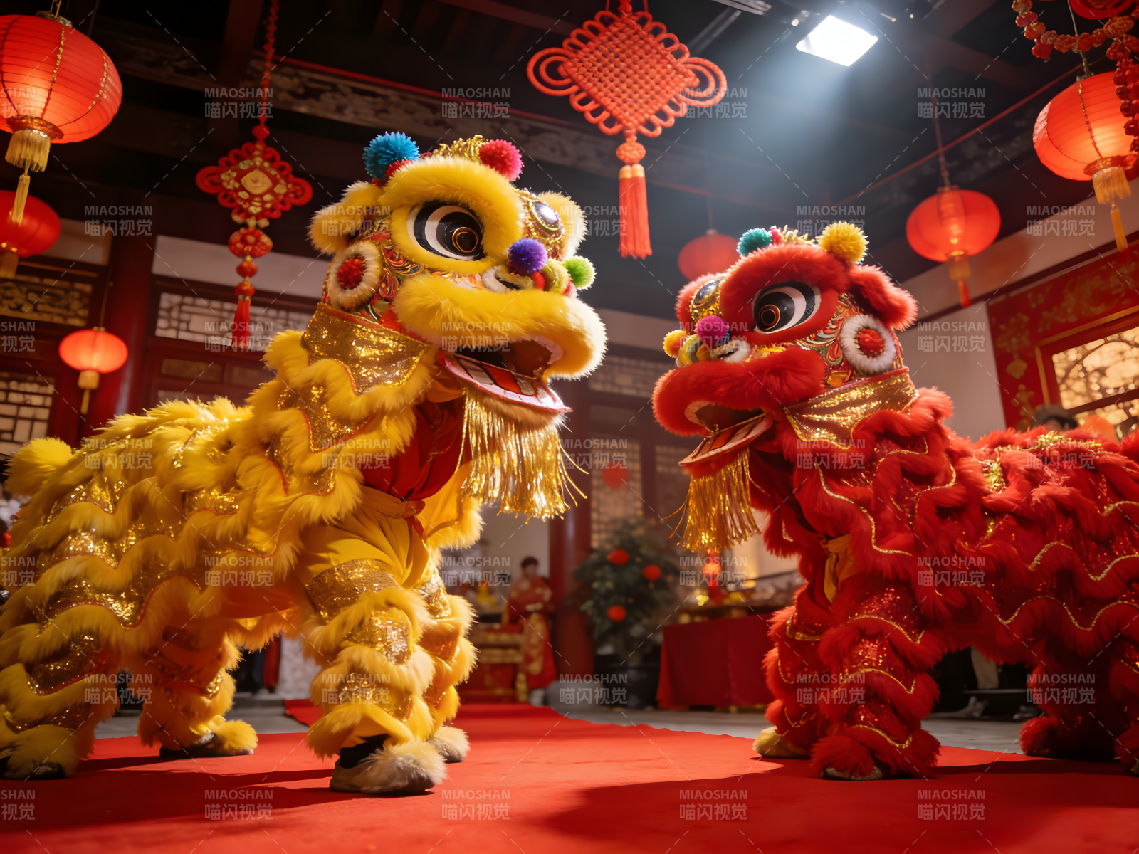 舞狮迎新春图片