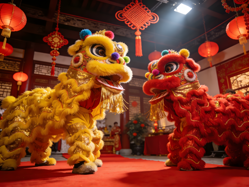 舞狮迎新春图片