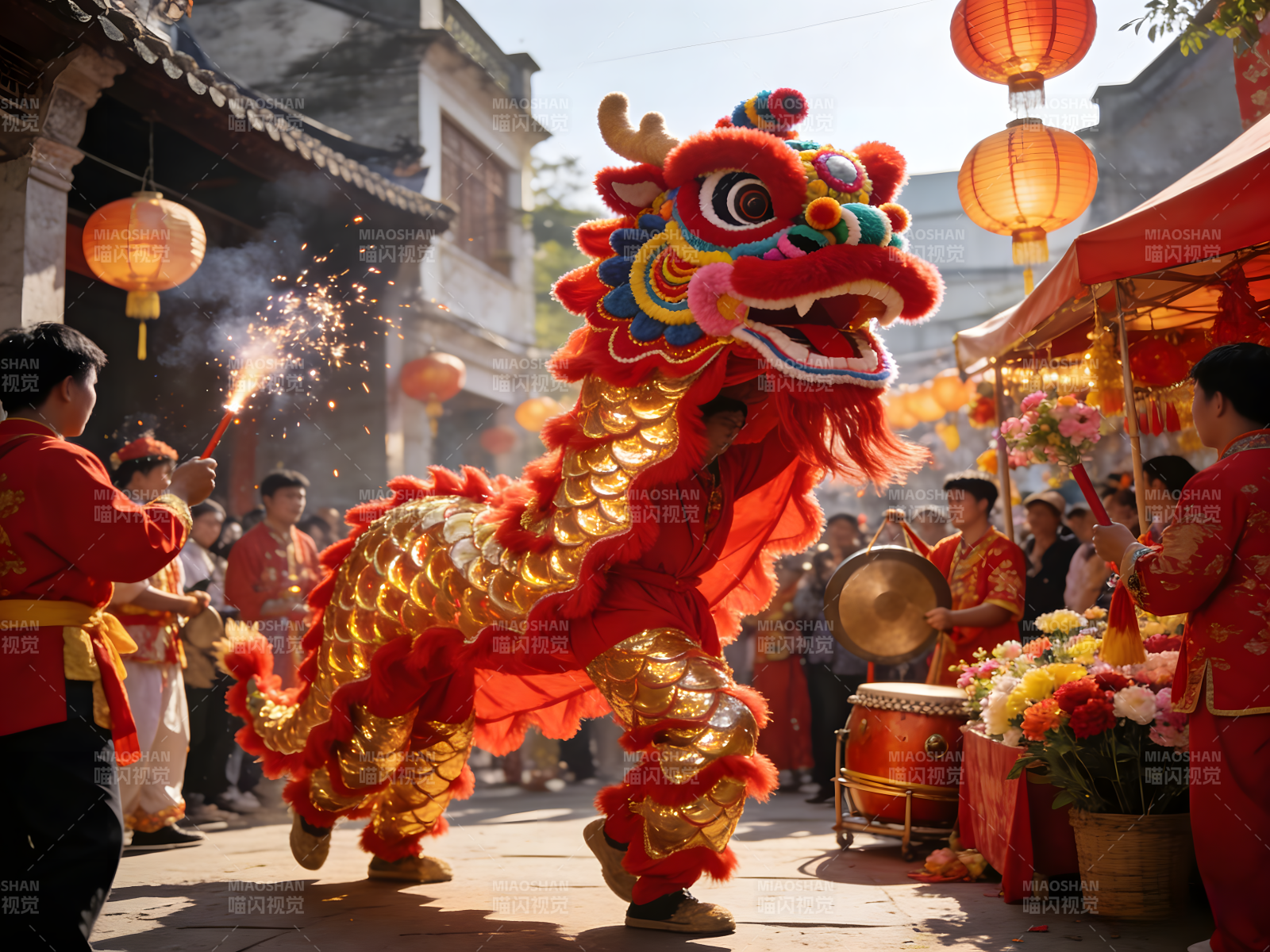 舞龙贺新春图片