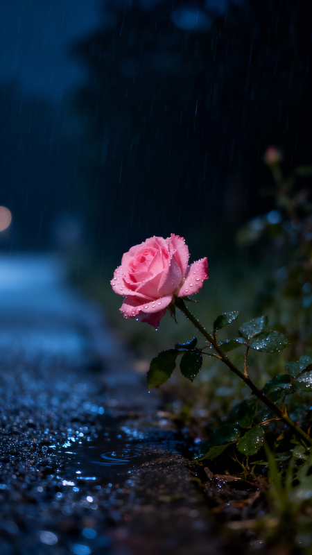 雨夜玫瑰图片