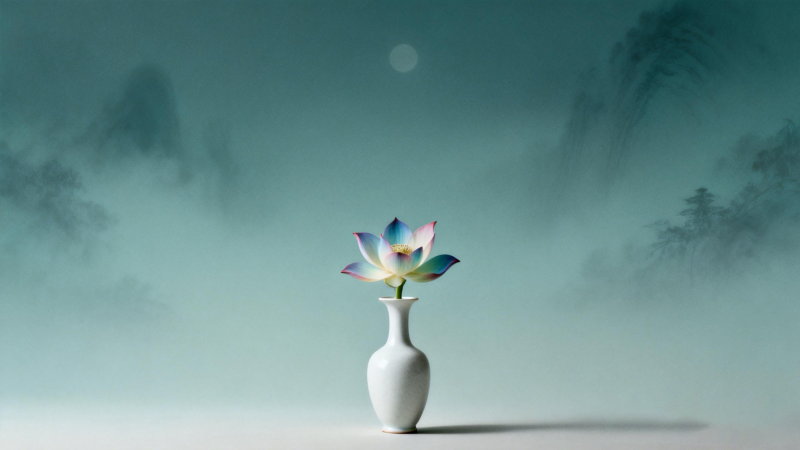 莲花静谧绽放图片