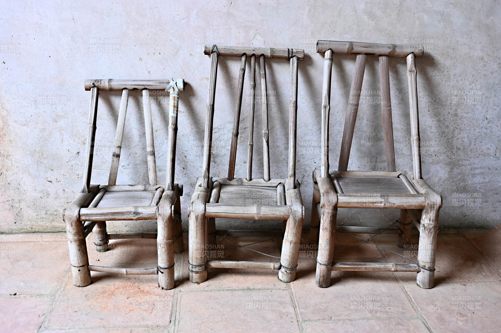 深圳客家民俗博物馆文物展品乡村竹椅图片