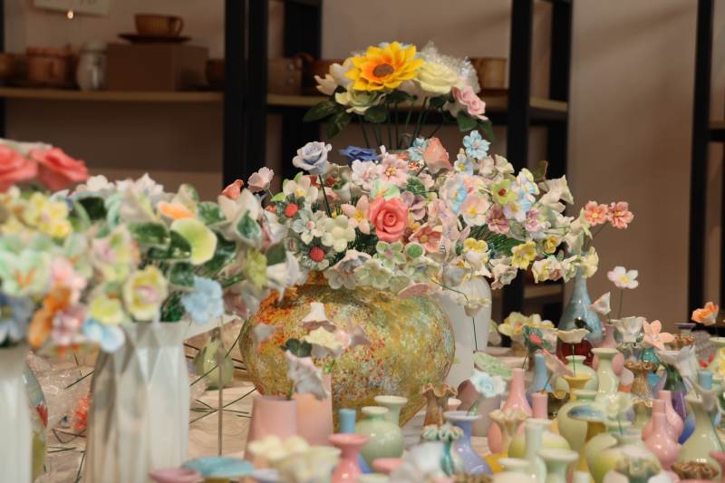 陶瓷花艺展台 宜兴陶二厂图片