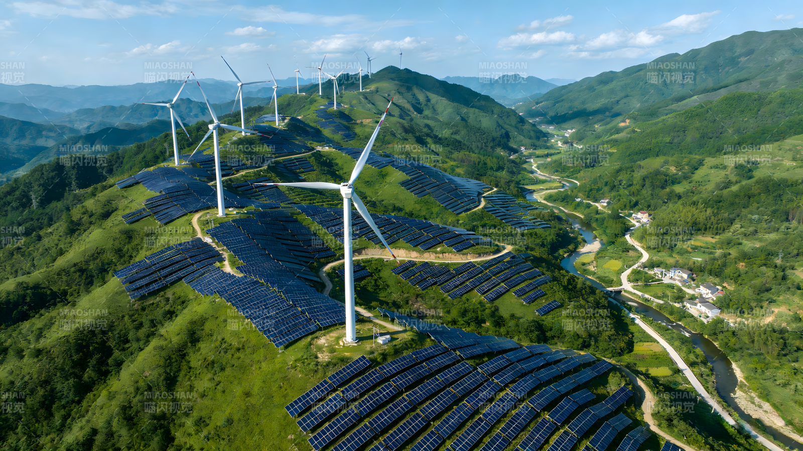 山间风光发电站图片