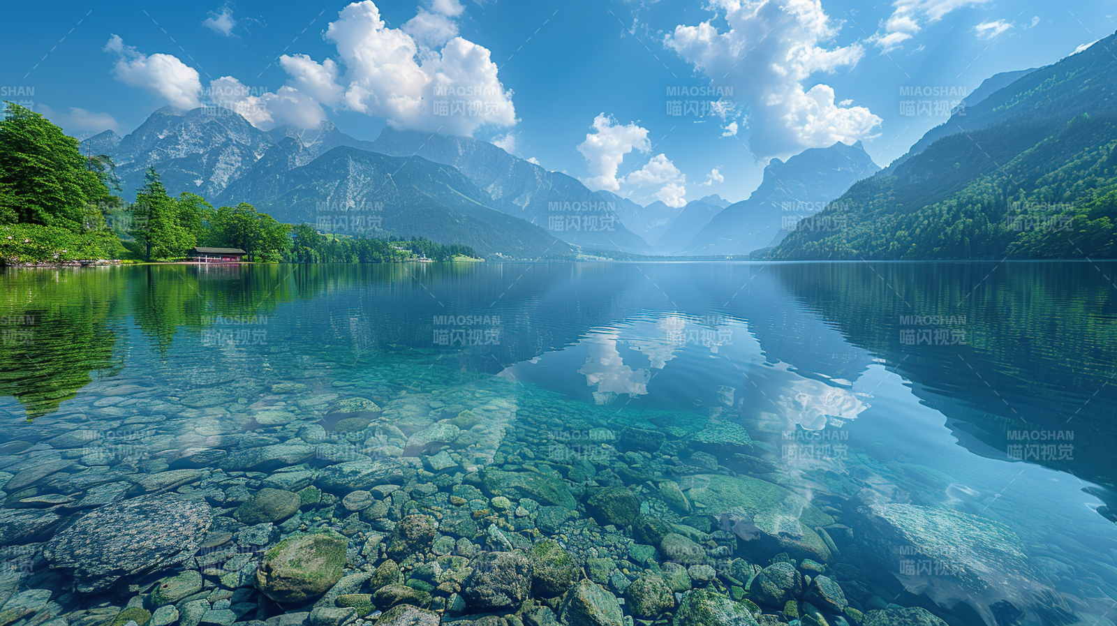 湖光山色如画图片