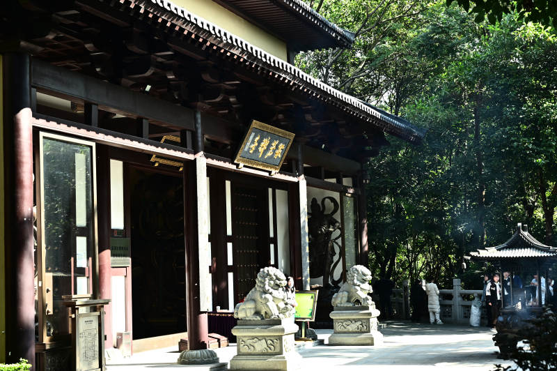 深圳般若禅寺古寺禅院石狮守门宁静祥和图片