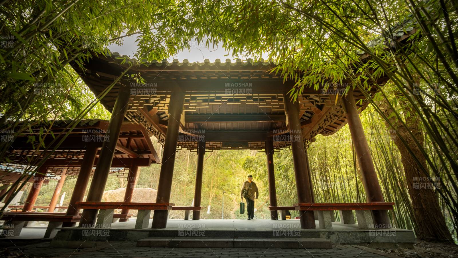 竹林亭中人影芜湖市赭山公园图片