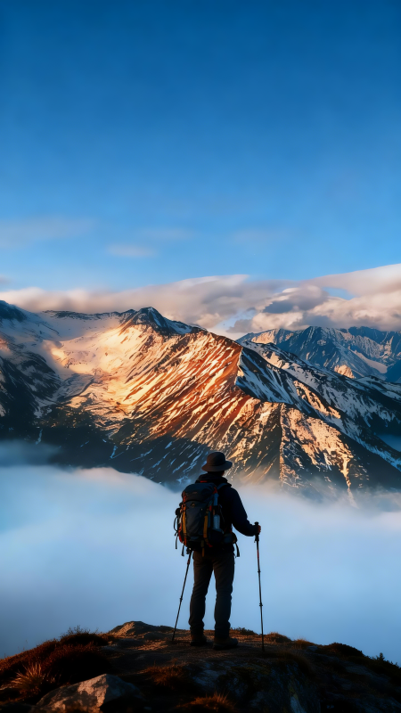 登顶观云海图片