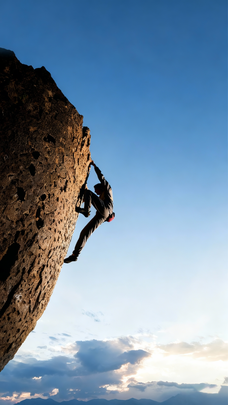 攀岩者挑战极限图片