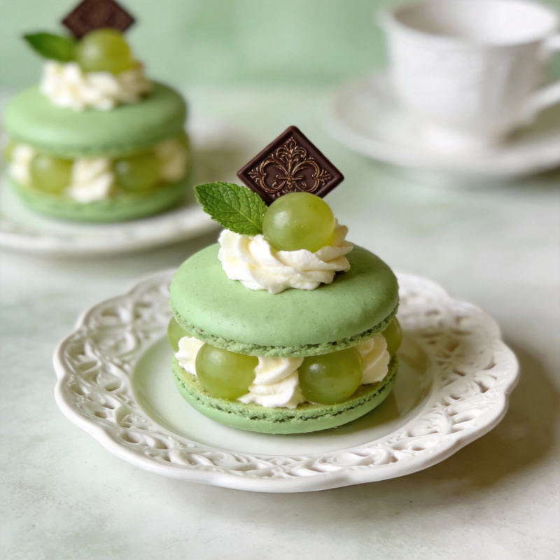 青提马卡龙甜点图片