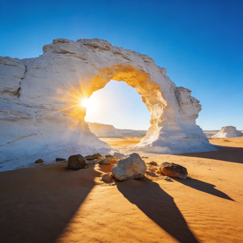 沙漠日出拱门图片