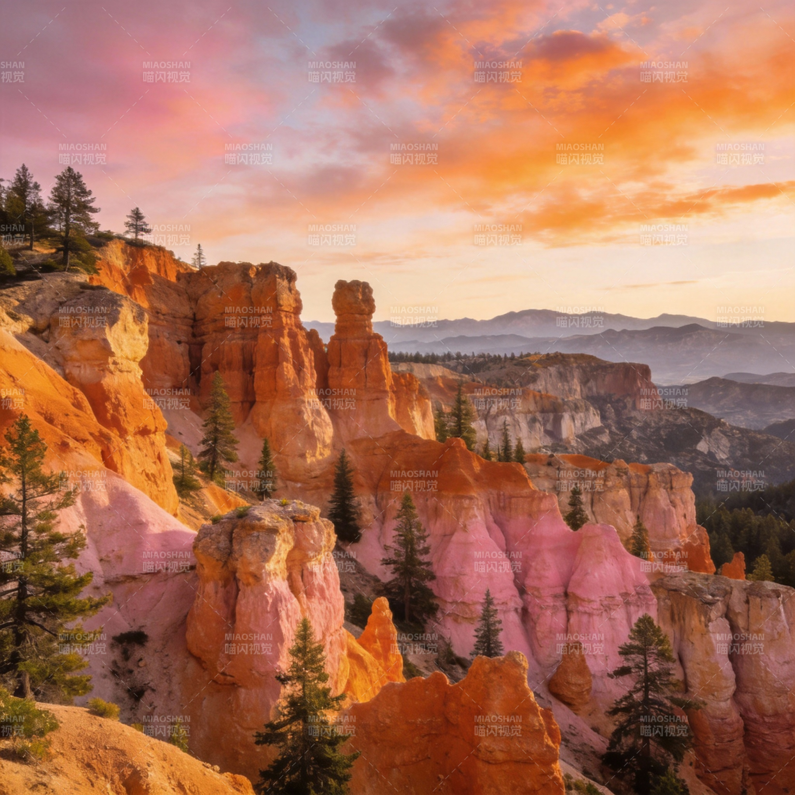 Bryce峡谷日落图片