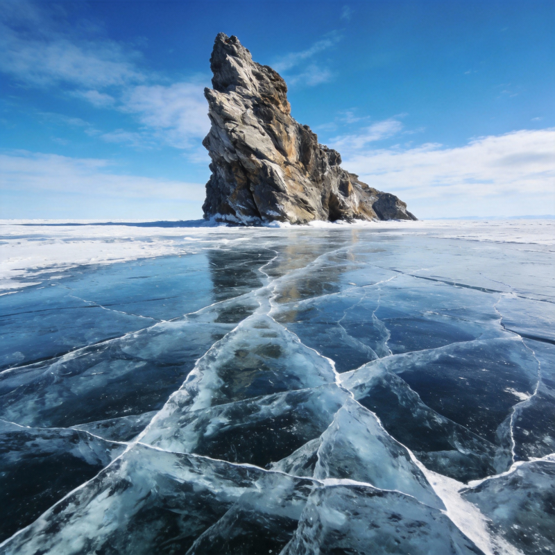 冰湖奇石图片