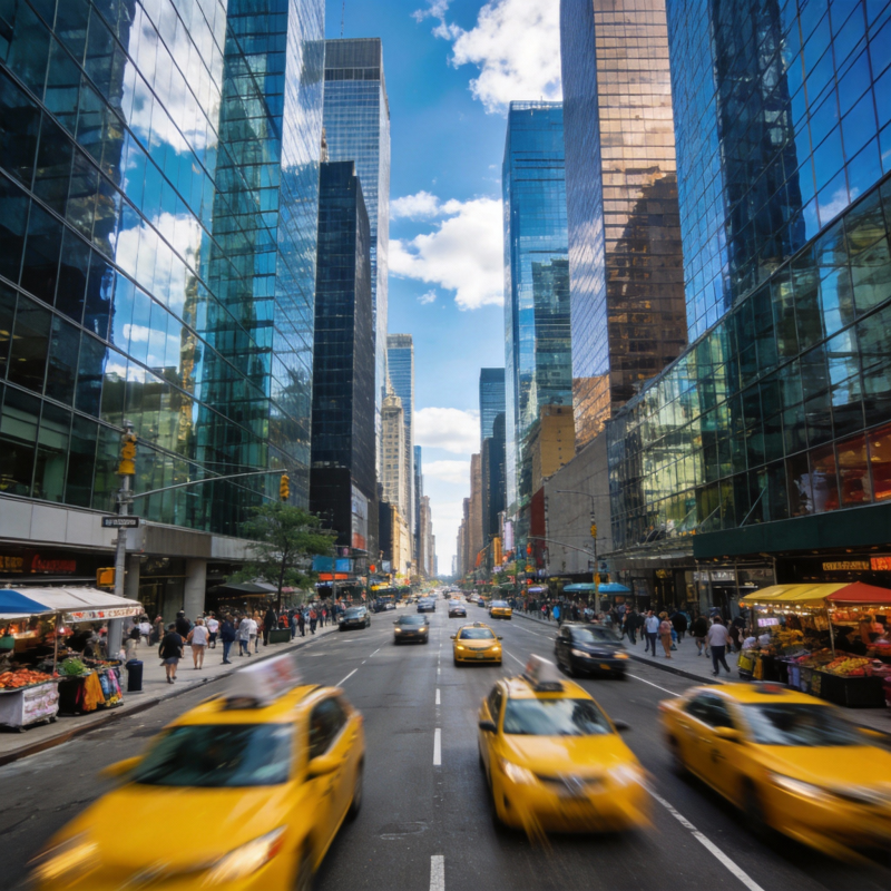 纽约街头黄的士图片