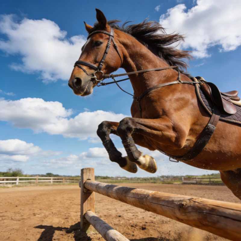 骏马腾跃越栏图片