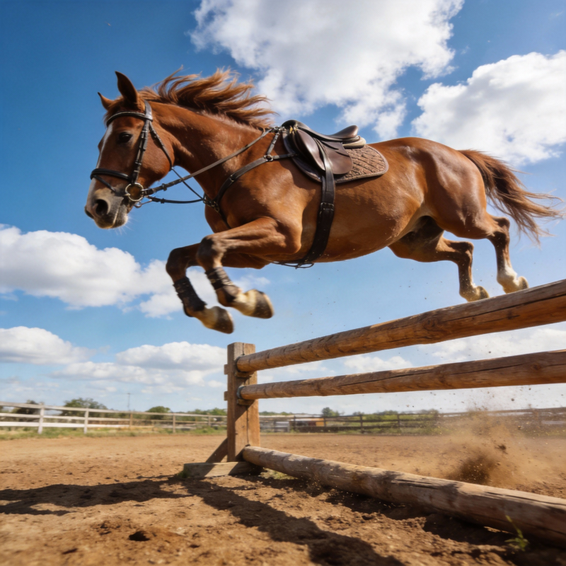 骏马飞跃障碍图片