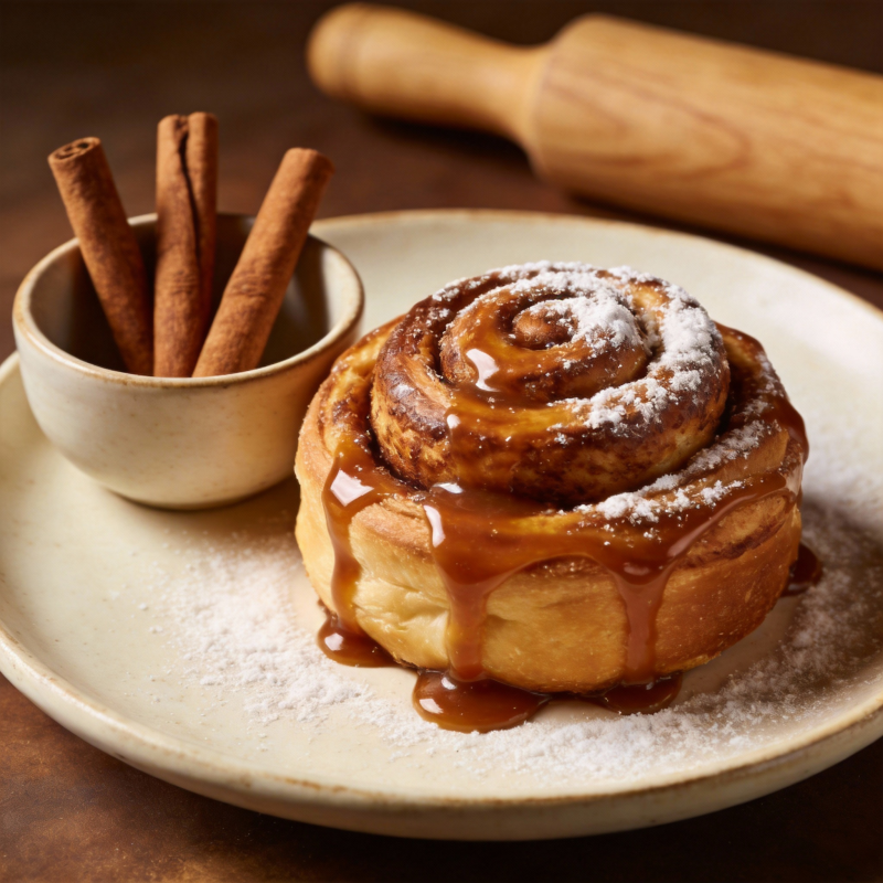 肉桂卷配糖霜图片