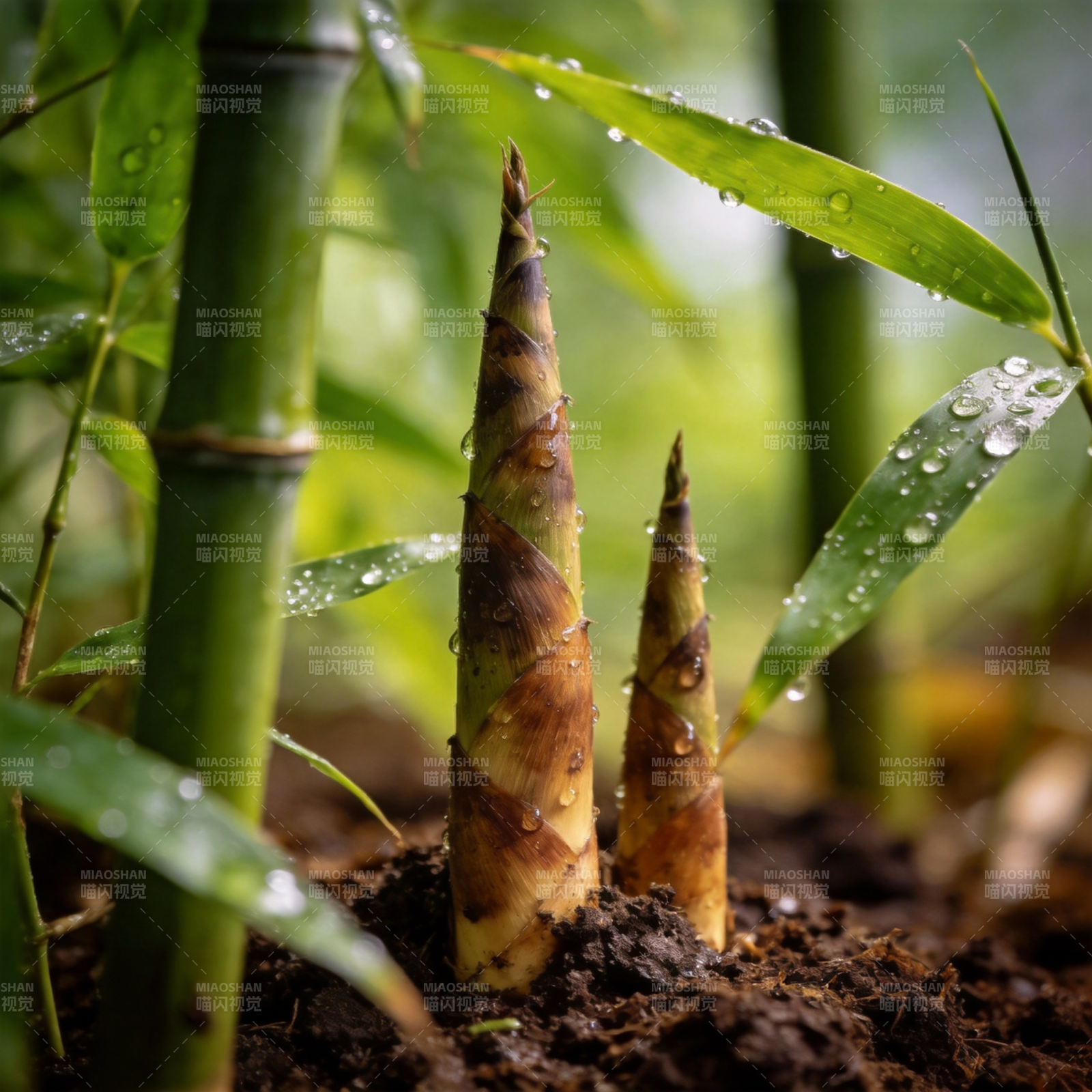 竹笋破土而出图片