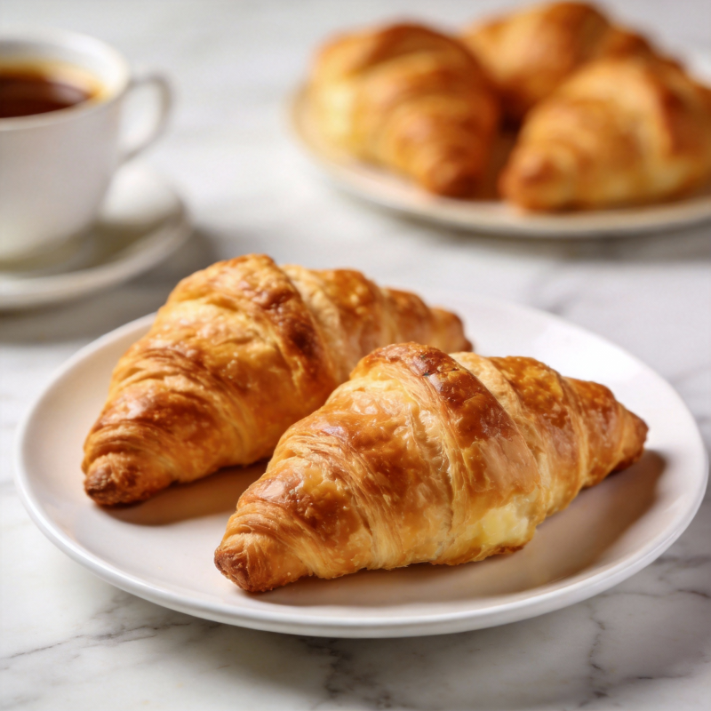 金黄酥脆羊角面包图片