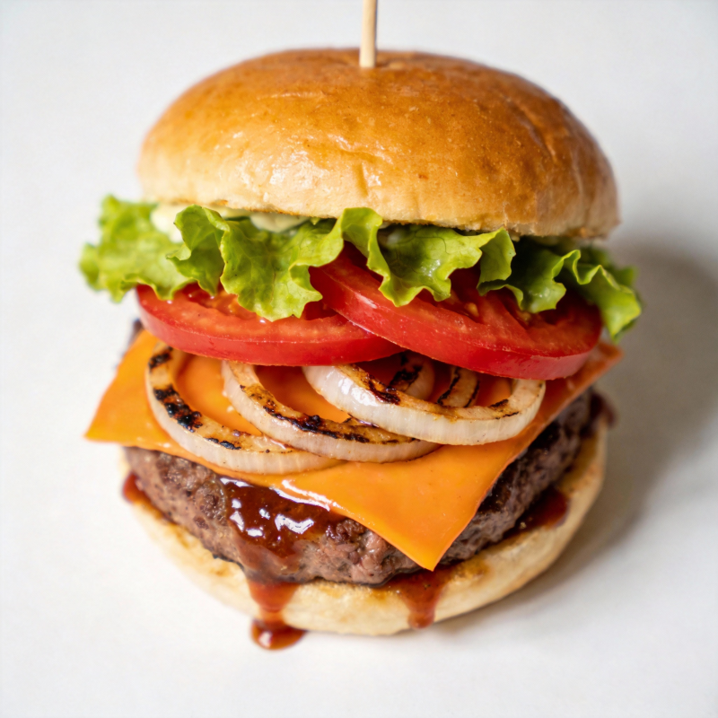 美味汉堡特写图片