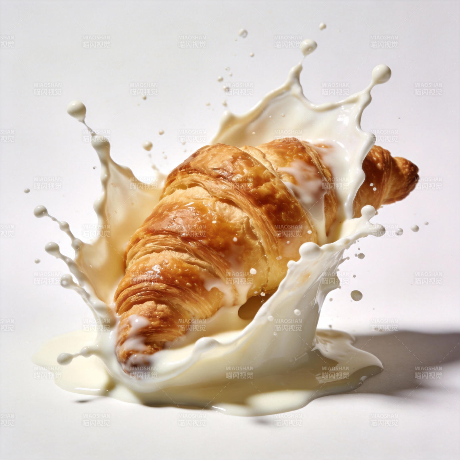 牛角包溅奶图片