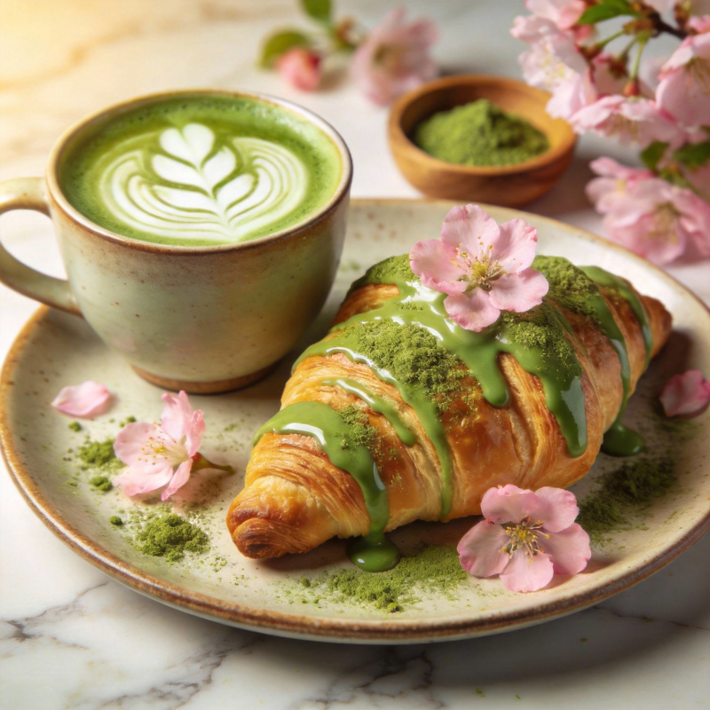 抹茶樱花卷图片