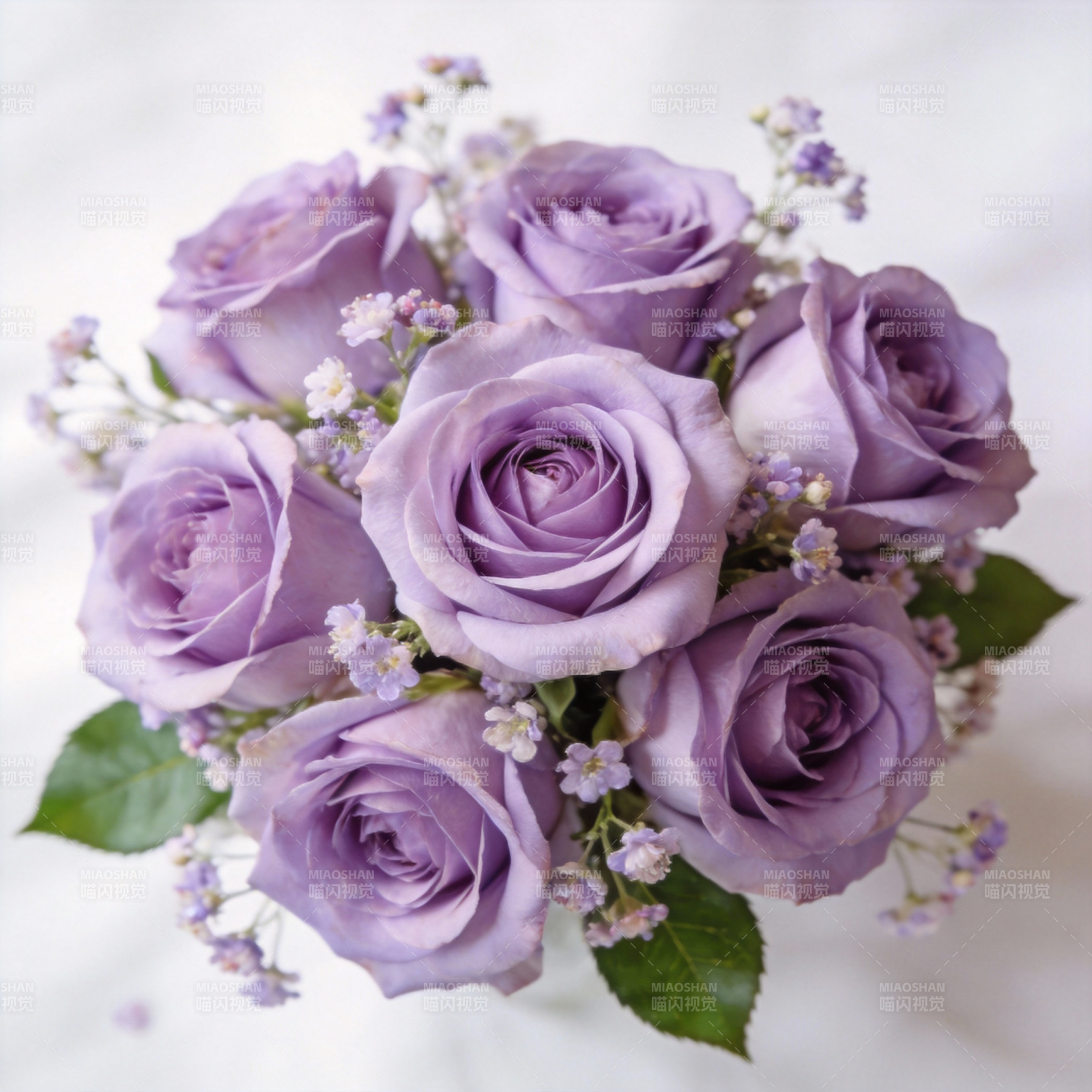 紫玫瑰花束图片