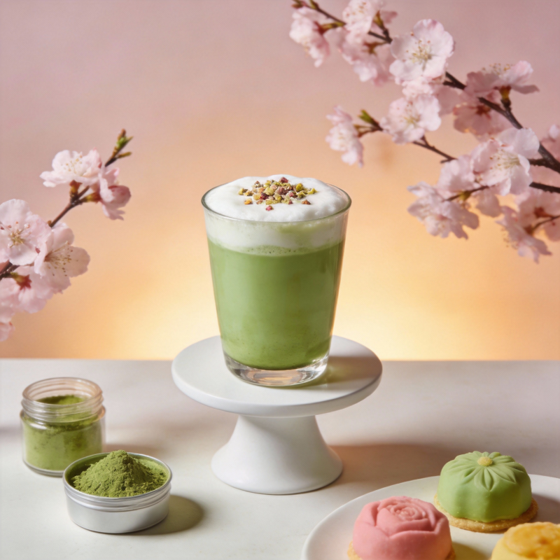 樱花抹茶拿铁图片