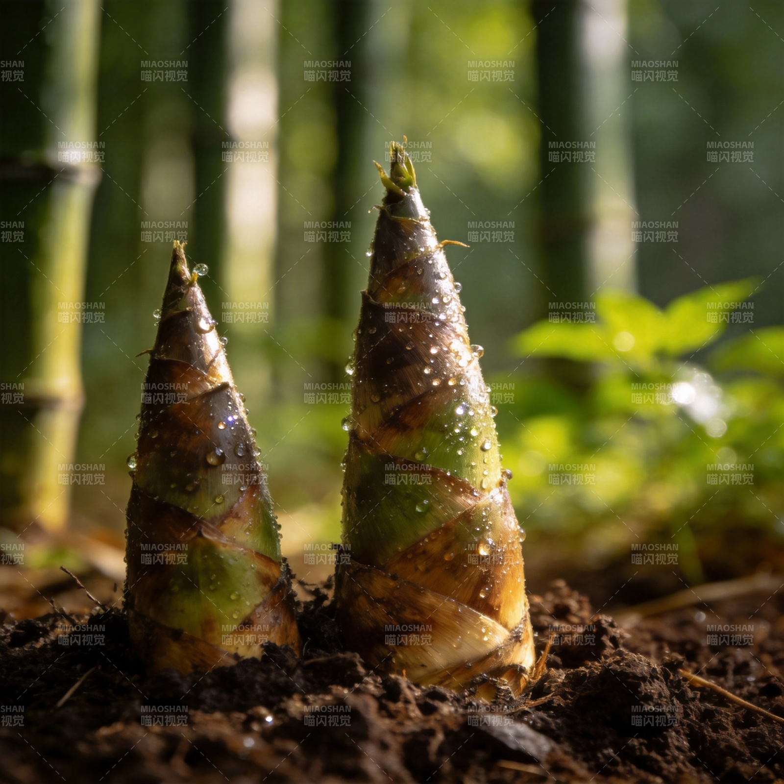 竹笋破土而出图片