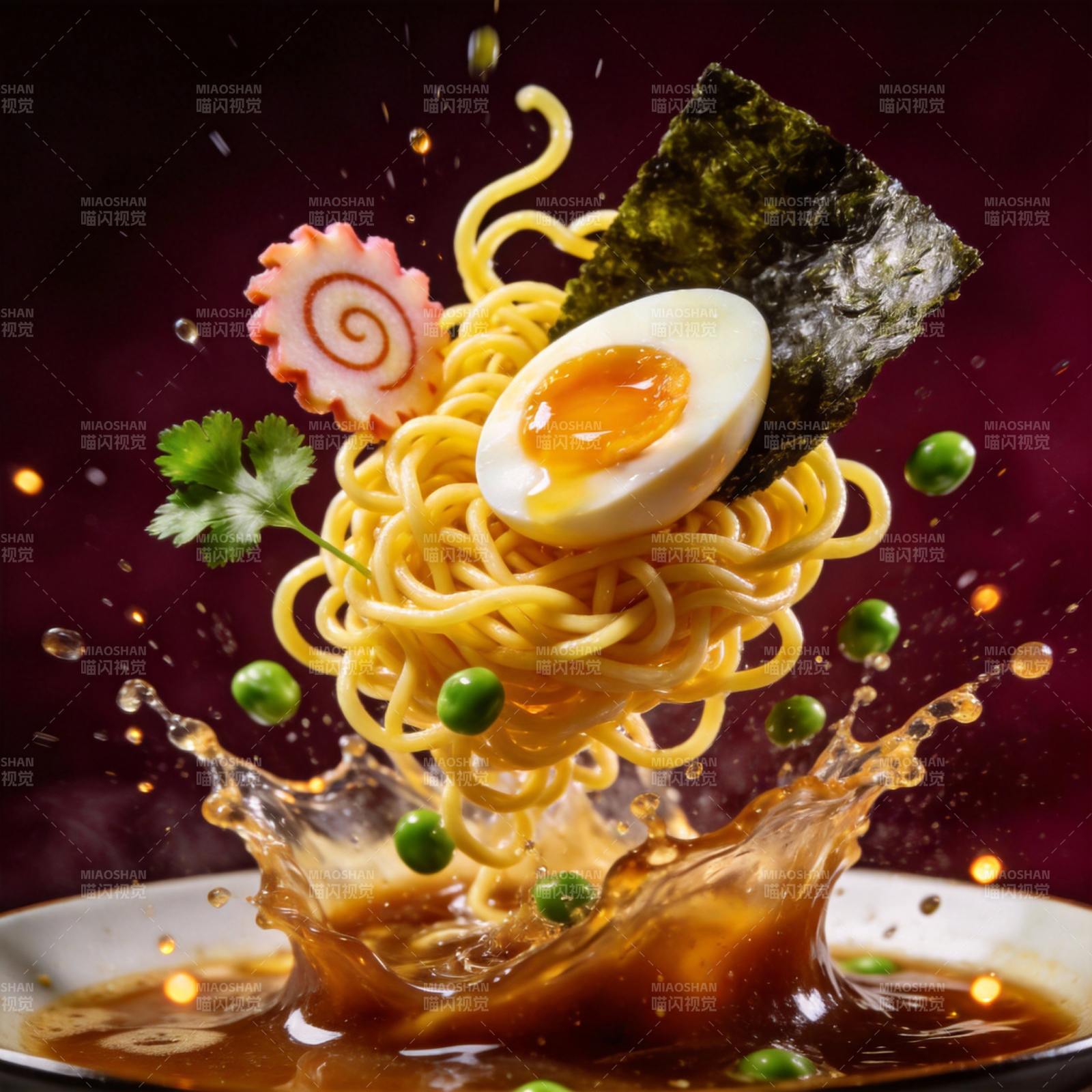 拉面飞溅瞬间图片