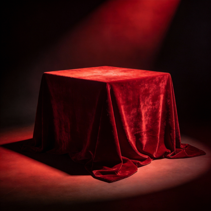 红布覆盖的神秘台图片
