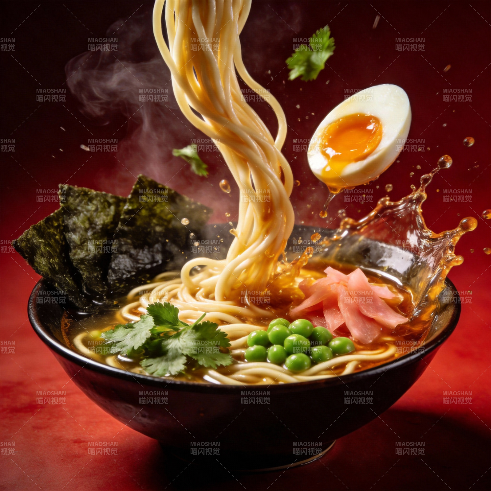 热气腾腾拉面图片