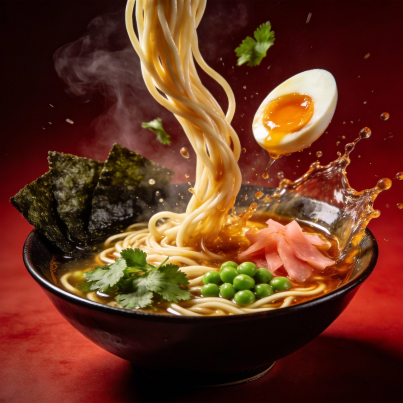 热气腾腾拉面图片