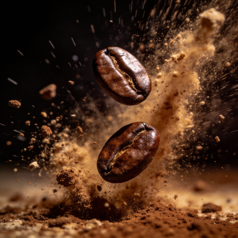 咖啡豆飞溅瞬间图片