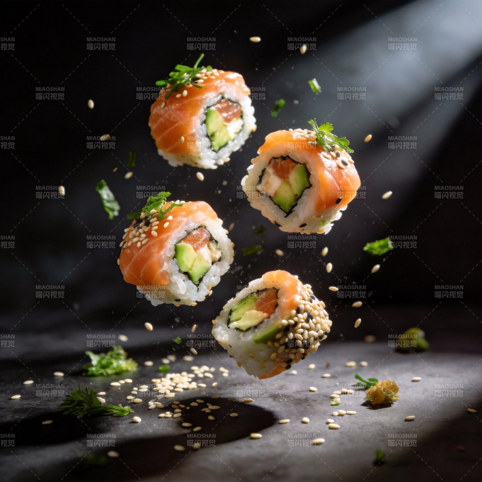 飞舞的寿司图片