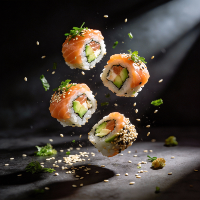 飞舞的寿司图片