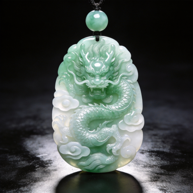 翡翠龙形吊坠图片