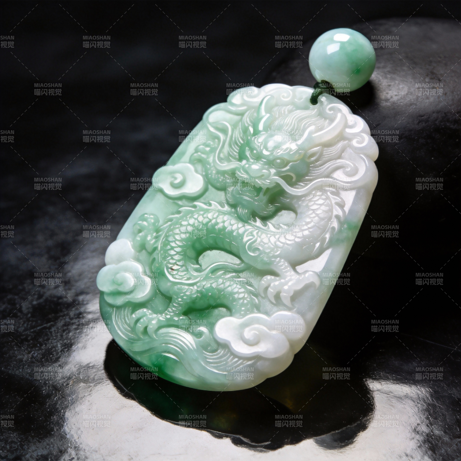 翡翠龙纹吊坠图片