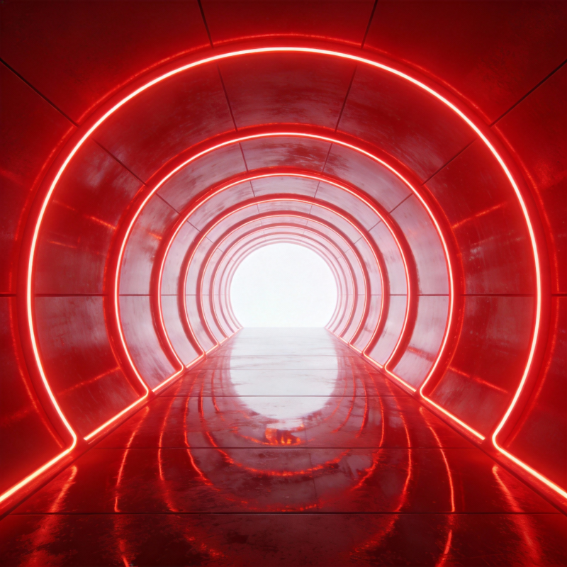 红色光隧道图片