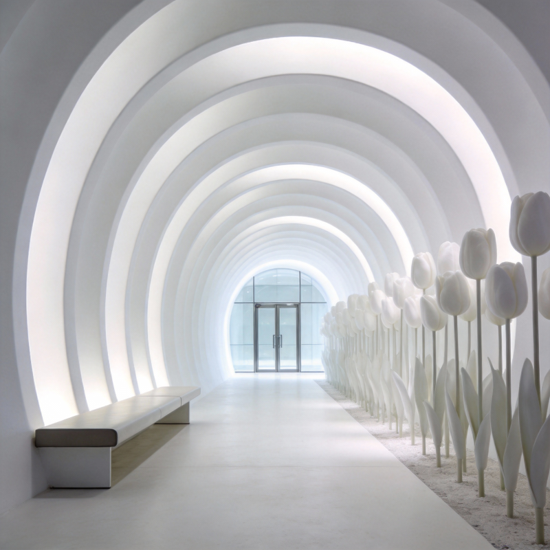 白色拱廊花径图片